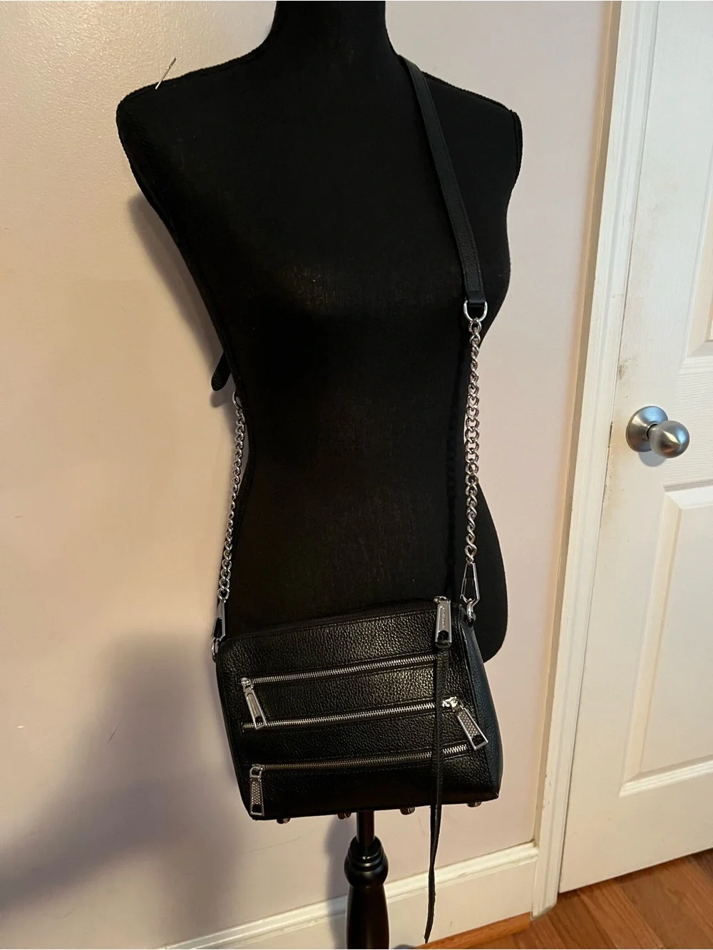 Rebecca Minkoff Black pebbled leather crossbody